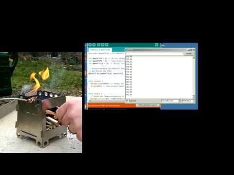 Temperatursensor MAX6675 Test am offenem Feuer