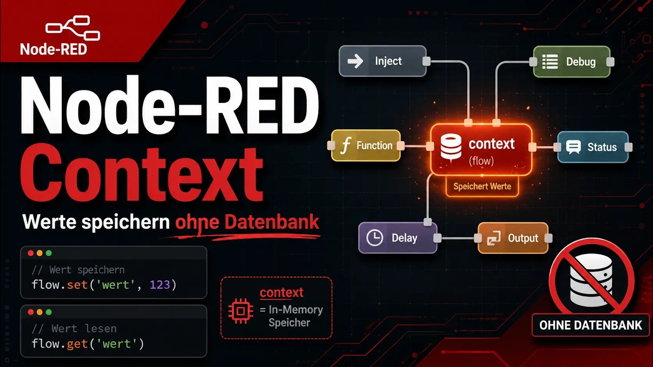 Node-RED Context erklärt: Werte speichern ohne Datenbank