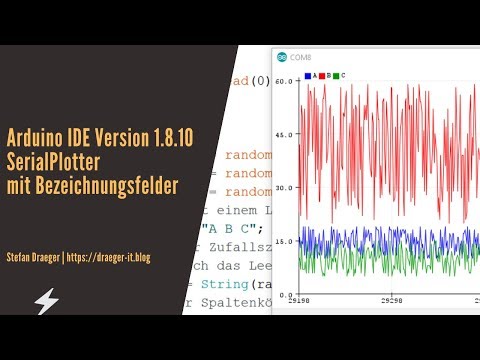 Arduino IDE Version 1.8.10 - SerialPlotter mit Bezeichnungsfelder