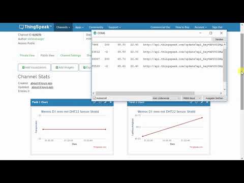 Upload von Temperatur &amp; Luftfeuchtigkeitswerte eines DHT22 Sensors nach ThingSpeak