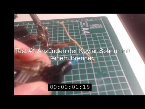 Anzünden einer Kevlar Schnur aus dem Raketenmodellbau Shop