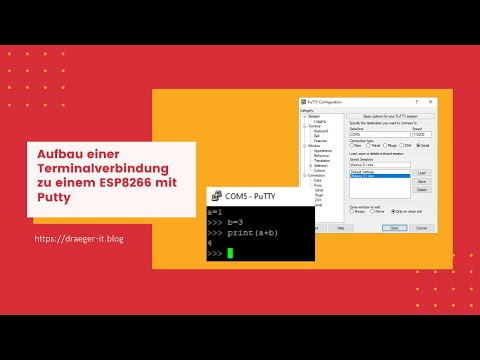 Öffnen einer Terminalverbindung zu einem ESP mit Putty