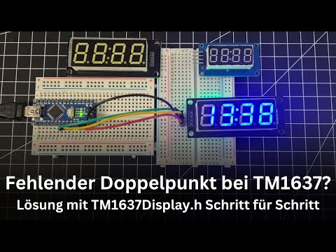 Fehlender Doppelpunkt bei TM1637? Lösung mit TM1637Display.h Schritt für Schritt