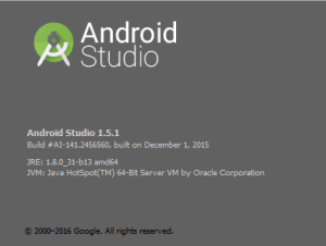 Verwendete Version des Android Studio's.