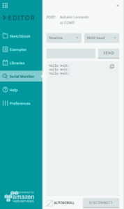 Arduino Web Editor - Serial Monitor