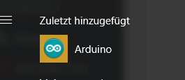 Windows10 Startmenueeintrag Arduino IDE