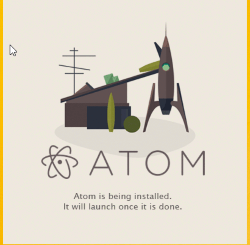 SplashScreen der Installationsroutine der Software Atom.