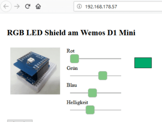 Webseite zum steuern der RGB Led am Wemos D1 mini