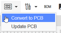 Menüpunkt "Convert to PCB"