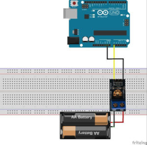 Schaltung - Spannungssensor am Arduino UNO