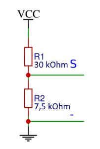 Circuit voltage sensor (voltage divider)