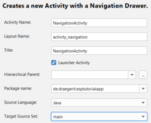 Daten "Navigation Drawer Actitivy"