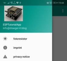 Seitennavigation für die AndroidApp "ESPTutorialApp"