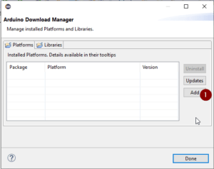 Eclipse IDE - Arduino Download Manager , Add