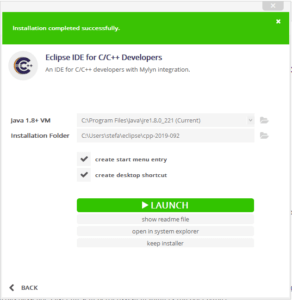 Eclipse - starten der IDE nach dem Installationsvorgang