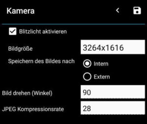 Einstellung - Kamera