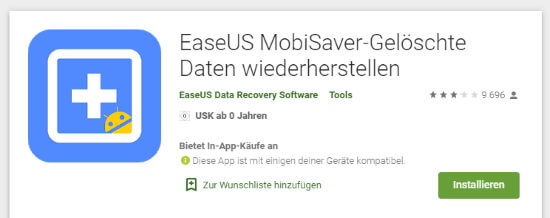 Eintrag der App "EaseUS_MobiSaver" im Google PlayStore