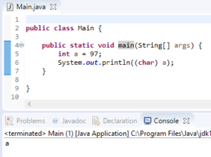 Oracle Java - casten von Integer zu ASCII Zeichen