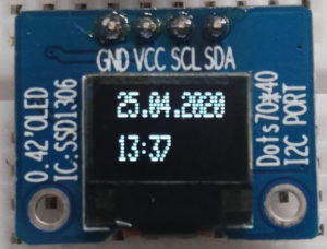 0,42 Zoll OLED Display mit I2C Schnittstelle für den Arduino