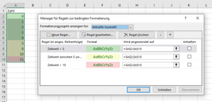 Formeln der Bedingten Formatierung in Microsoft Excel