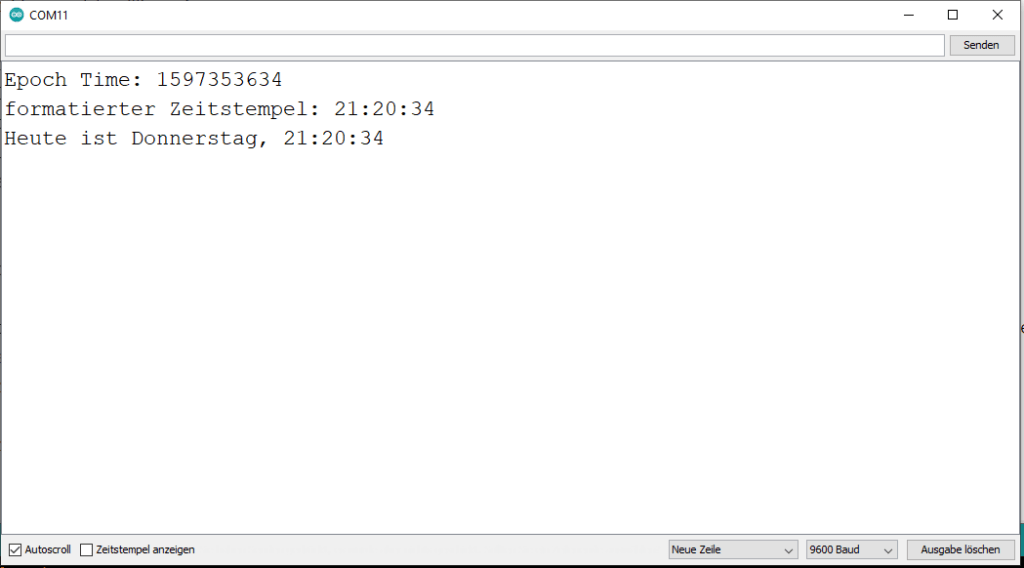 ESP8266 NTP Protokoll für das lesen eines genauen Zeitstempels