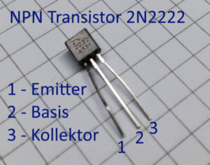 Aufbau eines NPN Transistors vom Typ "2N2222"