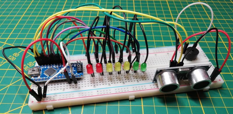 Schaltung - einfache DIY Einparkhilfe mit einem Arduino Nano