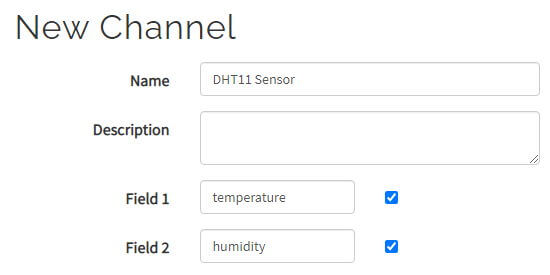 ThingSpeak - Konfiguration für einen DHT11 Sensor