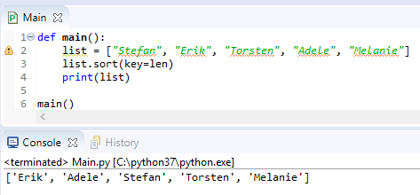 Python3 - Optimierung des Quellcodes der benutzerdefinierten Sortierung einer Liste