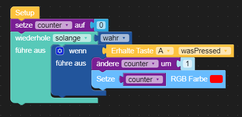 UI Flow - steuern der RGB Matrix mit dem Taster