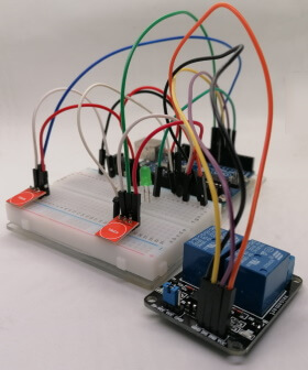 Schaltung - Arduino UNO mit Relaisshield, Touch Sensor & LED