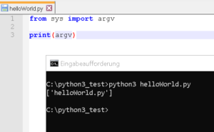 Python3 - Kommandozeilenparameter "sys.argv"