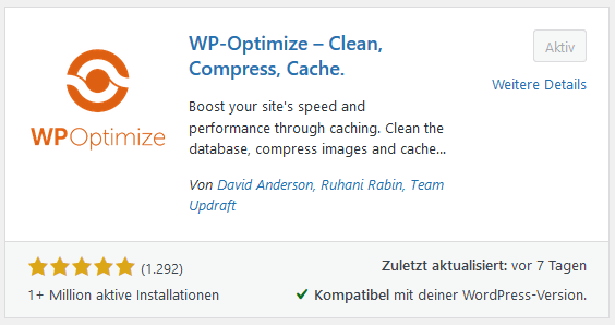 Plugin WP-Optimize im WordPress Pluginrepository