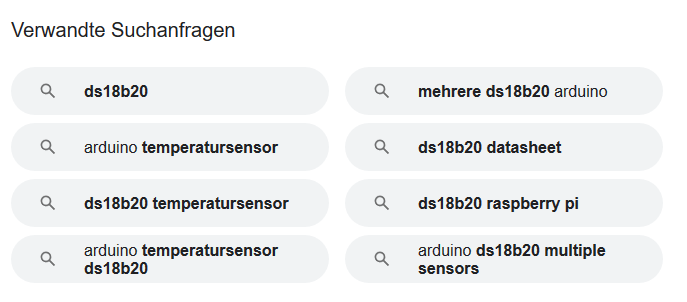 Abschnitt "Verwandte Suchanfragen" in Google Suche