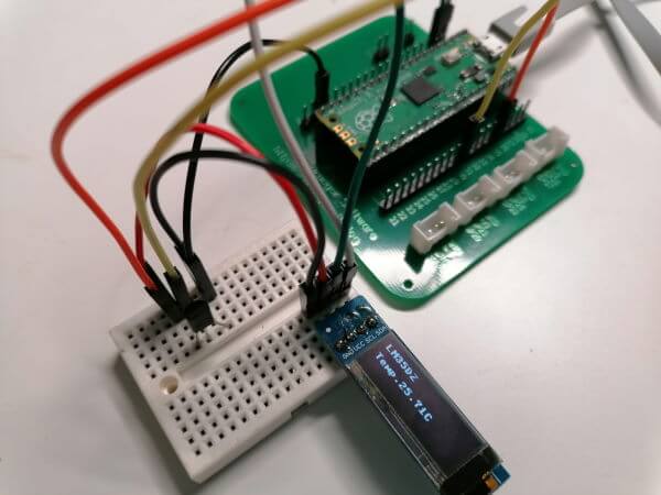 Raspberry Pi Pico - analoger Temperatursensor LM35DZ mit OLED Display