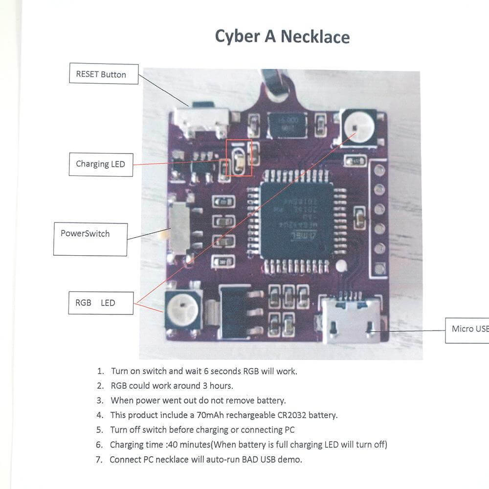 Anleitung "Cyber A Necklace" auf englisch