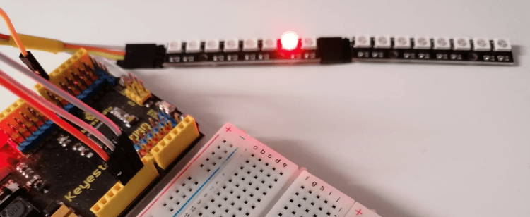 Arduino UNO R3 mit zwei hintereinander geschaltete RGB Stripes