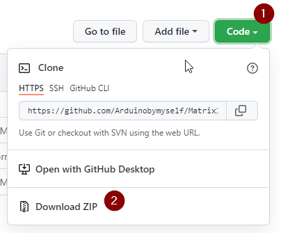 Download einer ZIP-Datei von einem GitHub Repository