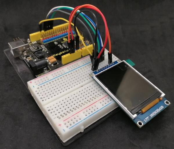 Aufbau der Schaltung - 1.77 Zoll TFT Display am Arduino