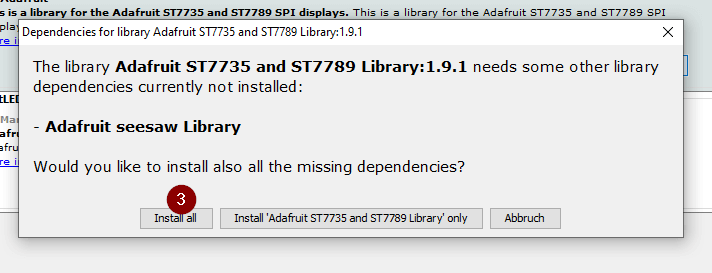 Schritt 2 - zusätzliche, benötigte Bibliothek installieren