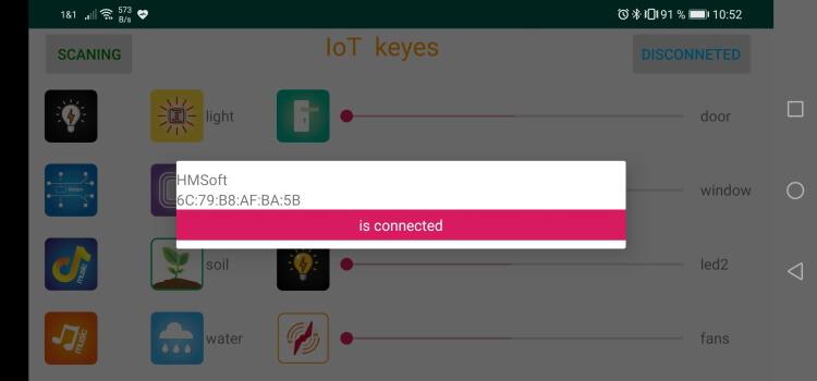 IoT keyes App - per Bluetooth verbunden