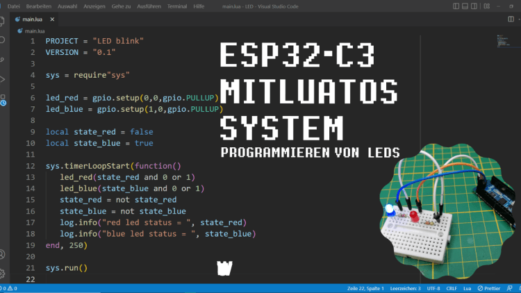 ESP32-C3 mit LuatOS System - LEDs programmieren