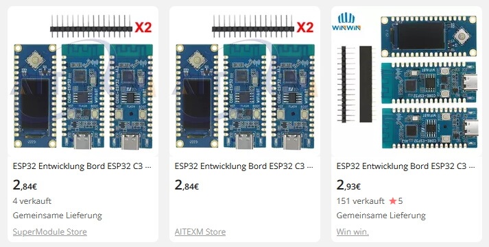 Mikrocontroller ESP32-C3 mit LuatOS System auf aliexpress.com