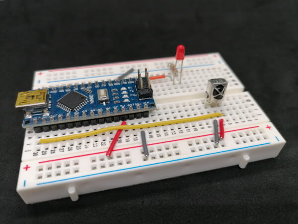 tiny circuit IR LED & 3mm LED at Arduino Nano