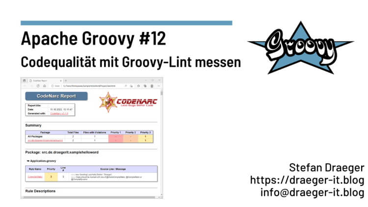 Apache Groovy #12 - Code Analyse mit Groovy-Lint