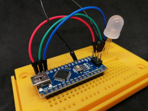 Schaltung - 10 mm RGB LED am Arduino Nano