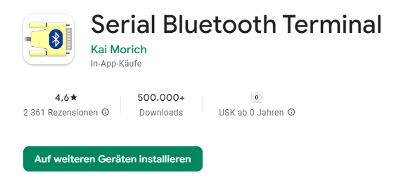 Android-App Serial Bluetooth Terminal im Google Play Store