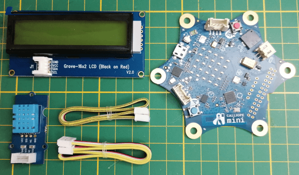 Bauteile für das kleine Projekt "DHT11 Sensor & LCD-Display am Calliope Mini"