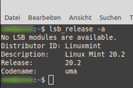verwendete Linux Mint Version