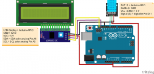 ArduBlock - Arduino UNO mit DHT11 & LCD-Display - Technik Blog